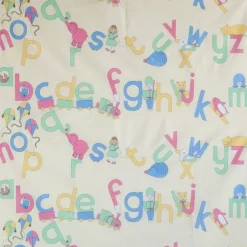 Best ABC Pastel Print Fabric - Cotton Tea Towels | Fabric By The Metre