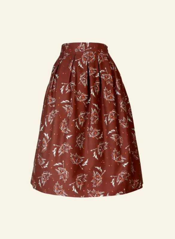 Cheap Ada - Chocolate Maple Leaf Skirt Women Skirts | Tea Towels