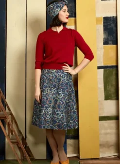 Cheap Aila Knitted Cotton Top - Crimson Red Tea Towels
