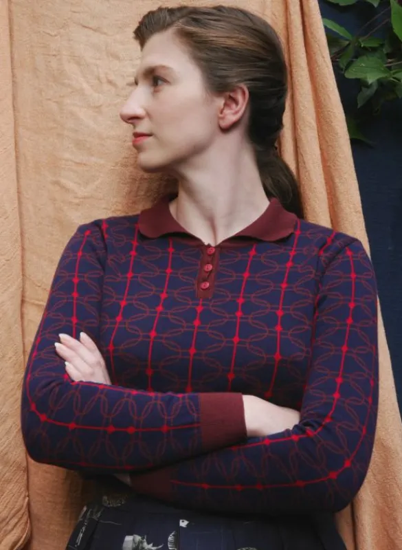 Flash Sale Aila Knitted Top - Navy Radio Days Women Knitwear | Tea Towels