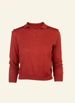 Sale Aila Knitted Top - Rust Red Tea Towels
