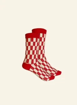 Cheap Ankle Socks - Red Check Women Socks | Socks