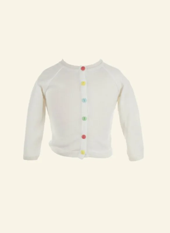 Hot Baby / Toddler Classic Cardigan - Ivory White Kids Children's Knitwear | Baby