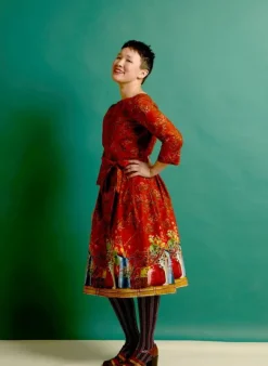 Discount Beatrice - Rust Winter Berries Dress Women Dresses | Tea Towels