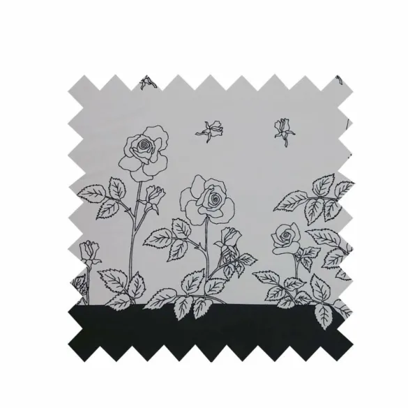 Discount Black and White Roses Fabric - Cotton Twill Tea Towels | Fabric By The Metre