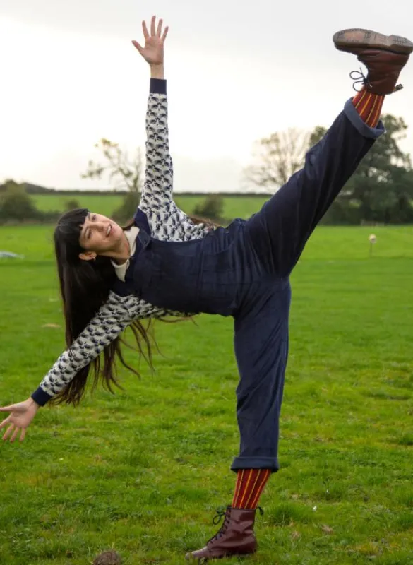 Hot Bonnie Dungarees - Navy Corduroy Women Jumpsuits & Dungarees | Tea Towels