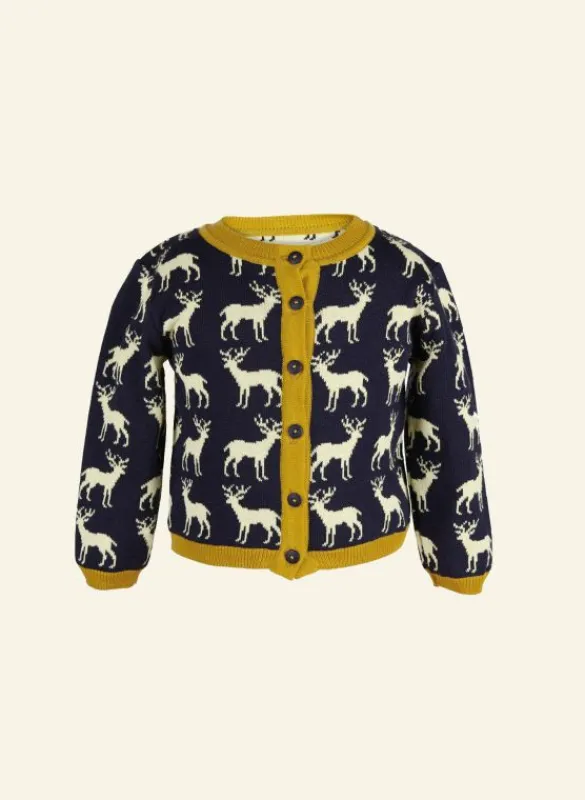 Online Children's Cardigan - Navy Reindeer Kids Children's Knitwear | Tea Towels