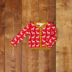 Outlet Children's Cardigan - Red Reindeer Kids Children's Knitwear | Tea Towels