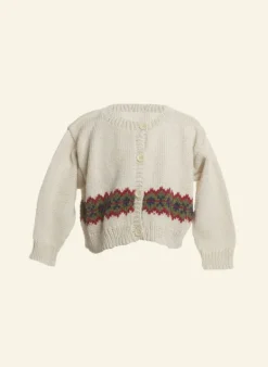 Store Children's Hand Knit Cardigan - Cream Zig Zag Kids Children's Knitwear | Tea Towels