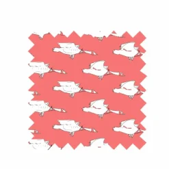 Clearance Coral Ducks Jersey Fabric - Cotton Tea Towels | Fabric By The Metre