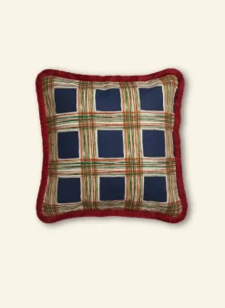 Cheap Cushion Cover - Navy Checks Tea Towels | Cushion Covers