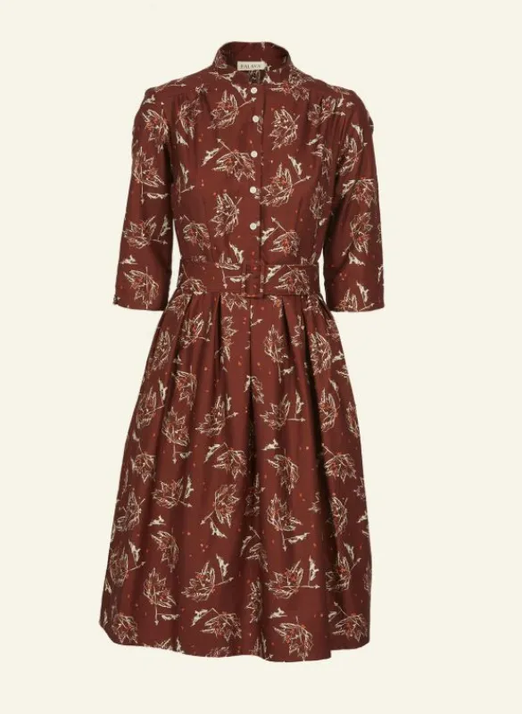 Best Sale Cynthia - Chocolate Maple Leaf Dress Women Dresses | Tea Towels