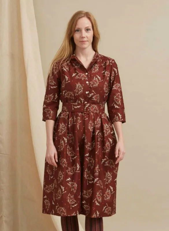 Best Sale Cynthia - Chocolate Maple Leaf Dress Women Dresses | Tea Towels