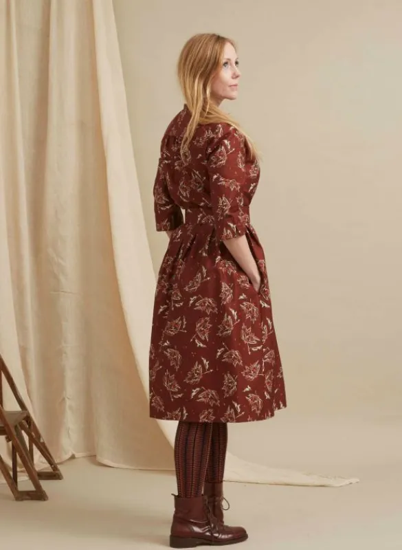 Best Sale Cynthia - Chocolate Maple Leaf Dress Women Dresses | Tea Towels