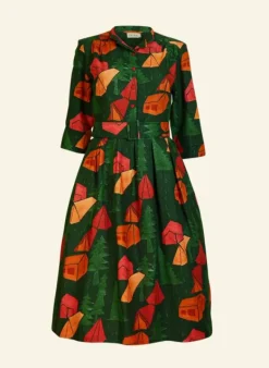 Sale Cynthia - Dark Green Tents Dress Women Dresses | Tea Towels