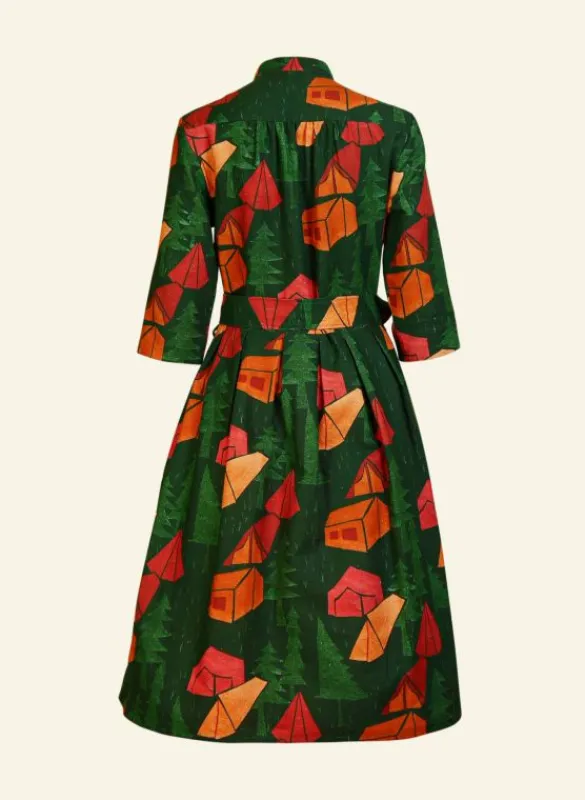 Sale Cynthia - Dark Green Tents Dress Women Dresses | Tea Towels