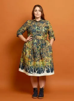 Discount Cynthia - Navy Forest Dress Women Dresses | Tea Towels