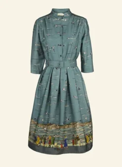 Sale Cynthia - Teal Loch Ness Monster Dress Women Dresses | Tea Towels