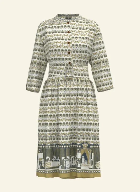 Online Cynthia Dress - Cream Moving Pictures Women Dresses | Tea Towels