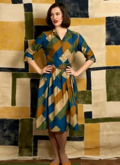 New Cynthia Dress - Green Bauhaus Women Dresses | Tea Towels