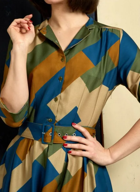 New Cynthia Dress - Green Bauhaus Women Dresses | Tea Towels