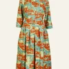 Fashion Cynthia Dress - Mandarin Treasure Map Women Dresses | Tea Towels