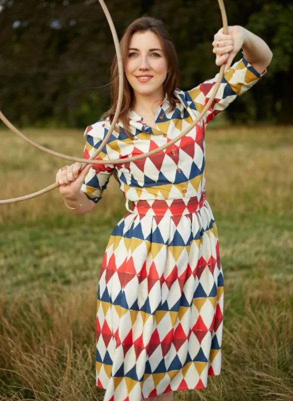 Shop Cynthia Dress - Multi Harlequin Women Dresses | Tea Towels