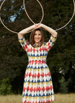 Shop Cynthia Dress - Multi Harlequin Women Dresses | Tea Towels