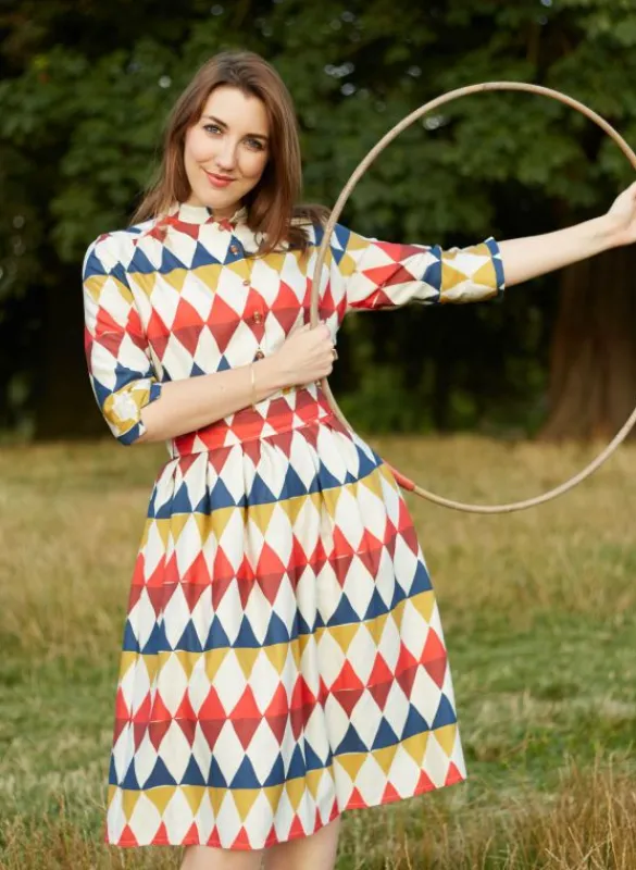 Shop Cynthia Dress - Multi Harlequin Women Dresses | Tea Towels