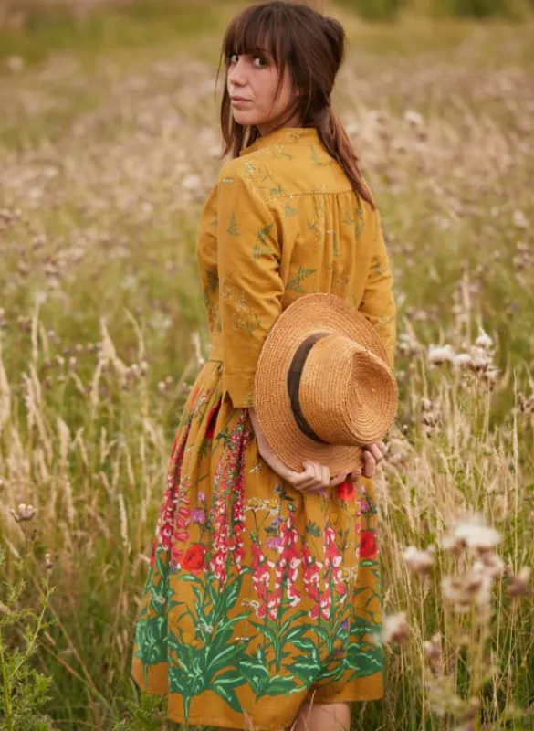 Flash Sale Cynthia Dress - Mustard Wildflowers Women Dresses | Tea Towels