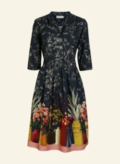 Outlet Cynthia Dress - Navy Constance Spry Women Dresses | Tea Towels