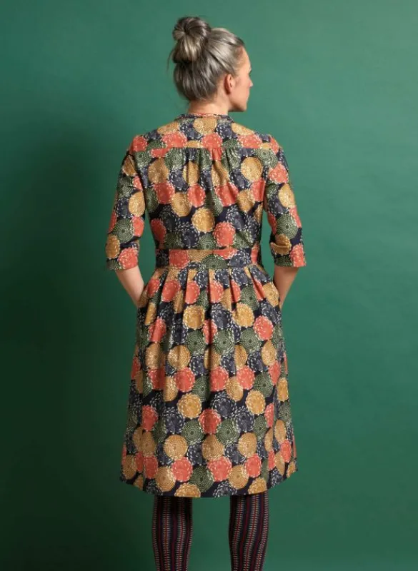 Sale Cynthia Dress - Navy Pinecones Women Dresses | Tea Towels