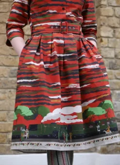 Hot Cynthia Dress - Rust Flying Scotsman Women Dresses | Tea Towels
