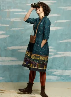 Hot Cynthia Dress - Teal Yorkshire Dales Women Dresses | Tea Towels