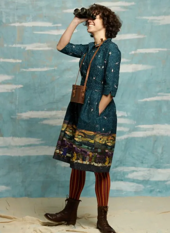 Hot Cynthia Dress - Teal Yorkshire Dales Women Dresses | Tea Towels