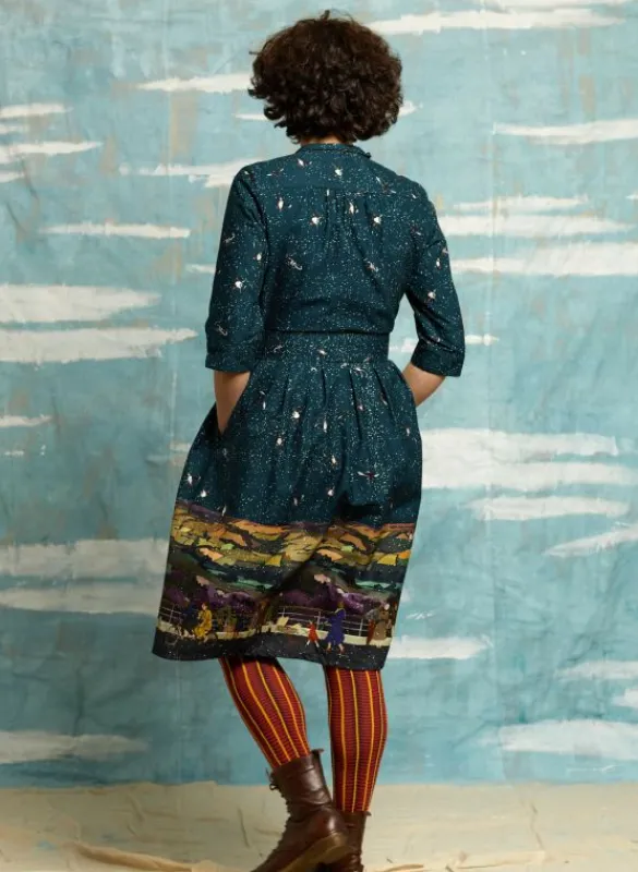 Hot Cynthia Dress - Teal Yorkshire Dales Women Dresses | Tea Towels