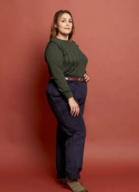 Cheap Diana - Forest Green Ruffle Knitted Top Women Tops & Blouses | Tea Towels