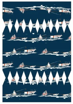 Outlet DIY Christmas Cracker - Navy Reindeer Template Tea Towels