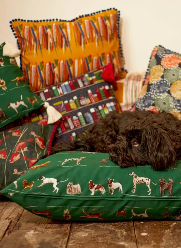 Fashion Dog Bed - Green Porcelain Dogs Tea Towels | Dog Beds