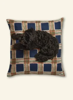 Outlet Dog Bed - Navy Checks Tea Towels | Dog Beds
