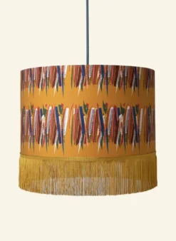 Clearance Drum Fringe Lampshade - Mustard Mid-Century Feather Tea Towels | Lampshades