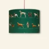 Outlet Drum Lampshade - Green Porcelain Dogs Tea Towels | Lampshades