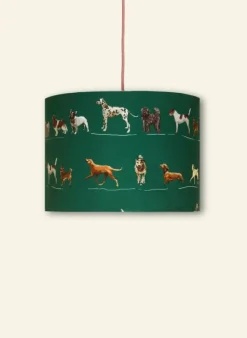 Outlet Drum Lampshade - Green Porcelain Dogs Tea Towels | Lampshades