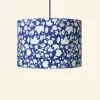 Online Drum Lampshade - Navy Autumn Leaves Tea Towels | Lampshades