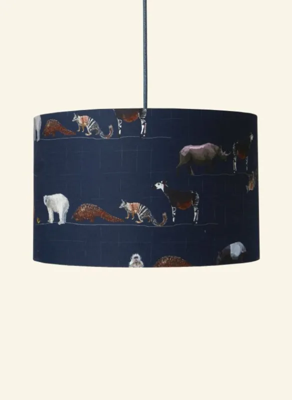 Online Drum Lampshade - Navy Endangered Animals Tea Towels | Lampshades