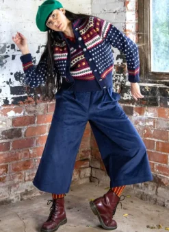 Hot Edith - Navy Corduroy Trousers Women Trousers | Tea Towels