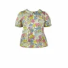 Shop Edna Girl's Blouse - Cream Flower Garden Tea Towels