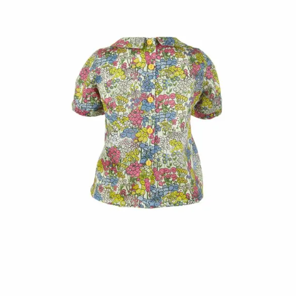 Shop Edna Girl's Blouse - Cream Flower Garden Tea Towels