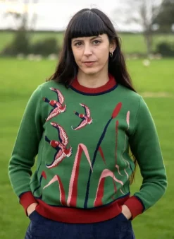 Shop Esther - Green Flying Ducks Jumper Tea Towels