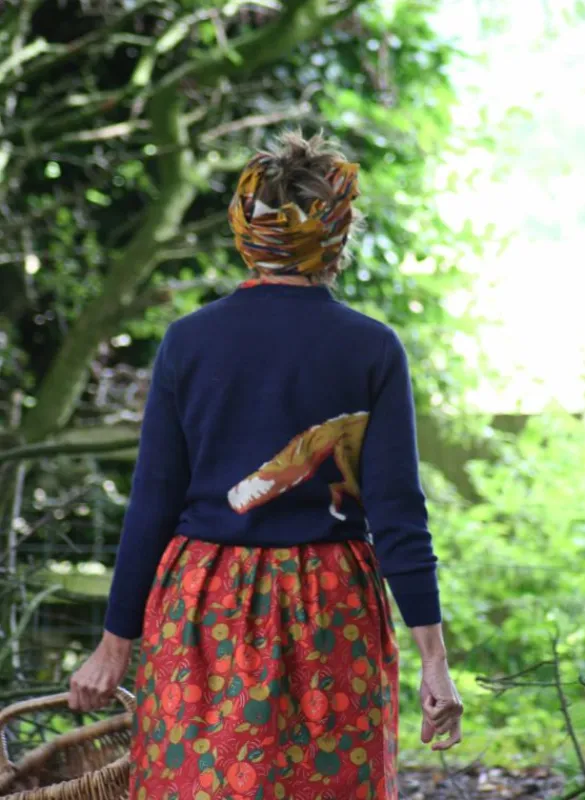 Discount Esther Long - Navy Fox Jumper Women Knitwear | Tea Towels